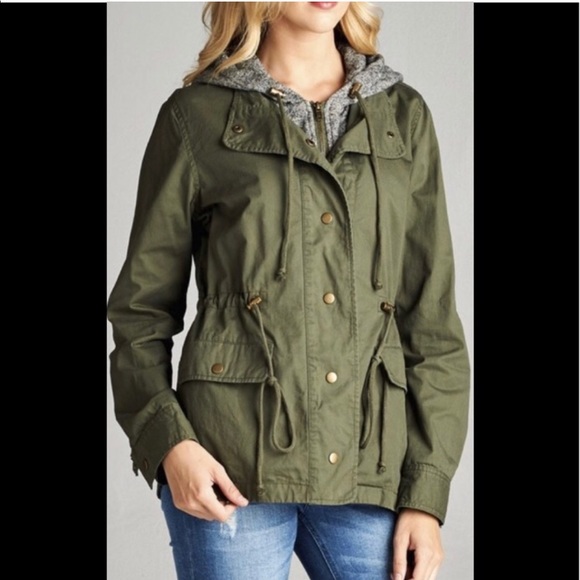 Green Military Hooded Jacket - Picture 2 of 5